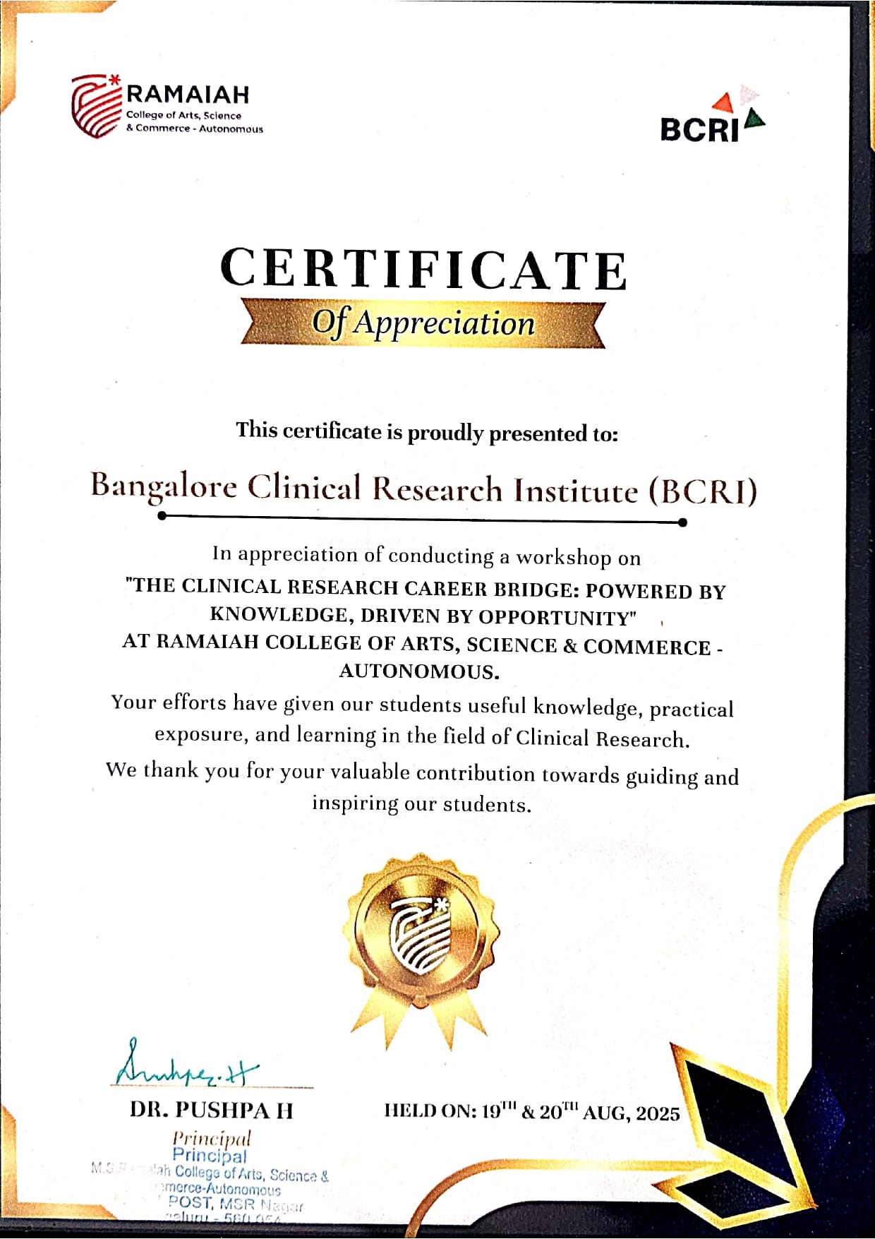 Collaborations & Credentials 33 Letter of appreciation - Partner 3