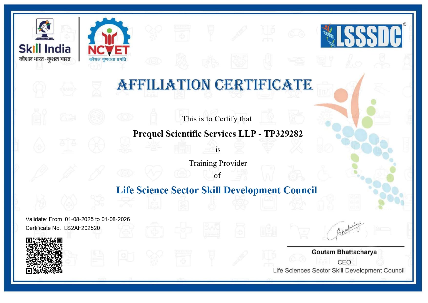 Collaborations & Credentials 8 LSSSDC training partner certificate image