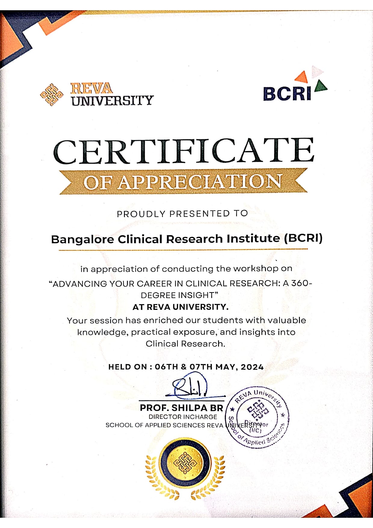 Collaborations & Credentials 31 Letter of appreciation - Partner 1